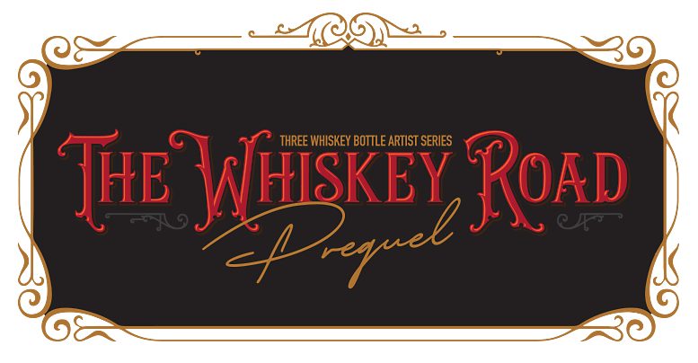 The Whiskey Road - three whiskey bottle artist series